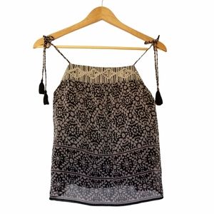 American Eagle Outfitters Black & Ivory Boho Tank Top